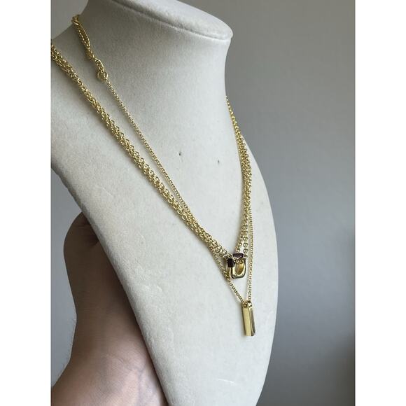 Madewell Lot of 2 Goldtone Chain Necklaces Adjustable - Picture 2 of 6